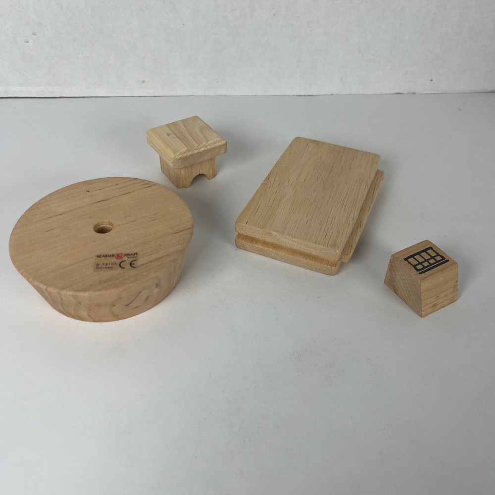 Kinderkram Wooden Toy Replacement Parts Natural Wood Blocks Set of 4 Germany